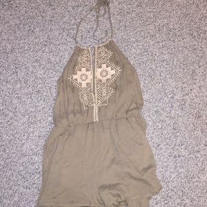 Halter light olive romper!! NWOT